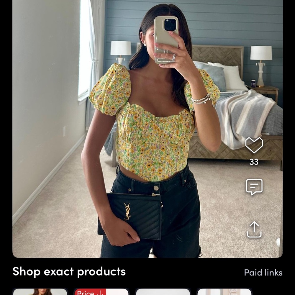 PAOLA FLORAL PUFF SLEEVE TOP